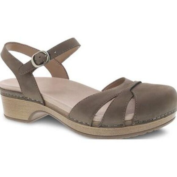 Dansko Betsey Sandals Tan Milled Leather Closed Toe Ankle Strap Shoes EU 37 - Picture 11 of 11